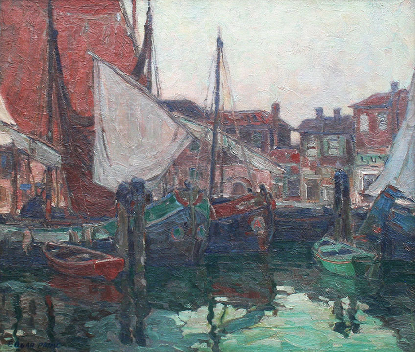 Edgar Payne - Italian Cargo Boats at Rest